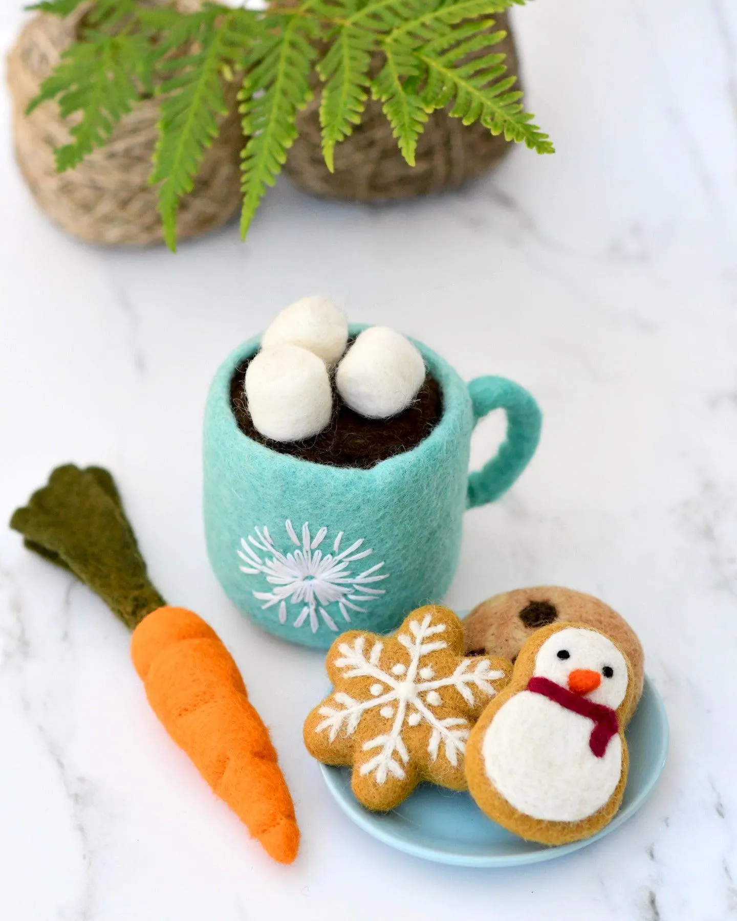 Santa's Snacks with Blue Hot Chocolate Cup