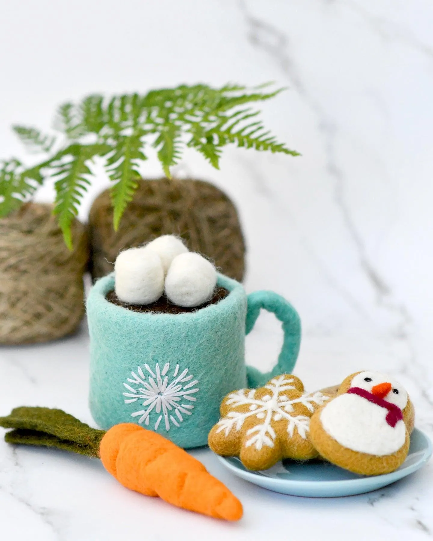 Santa's Snacks with Blue Hot Chocolate Cup