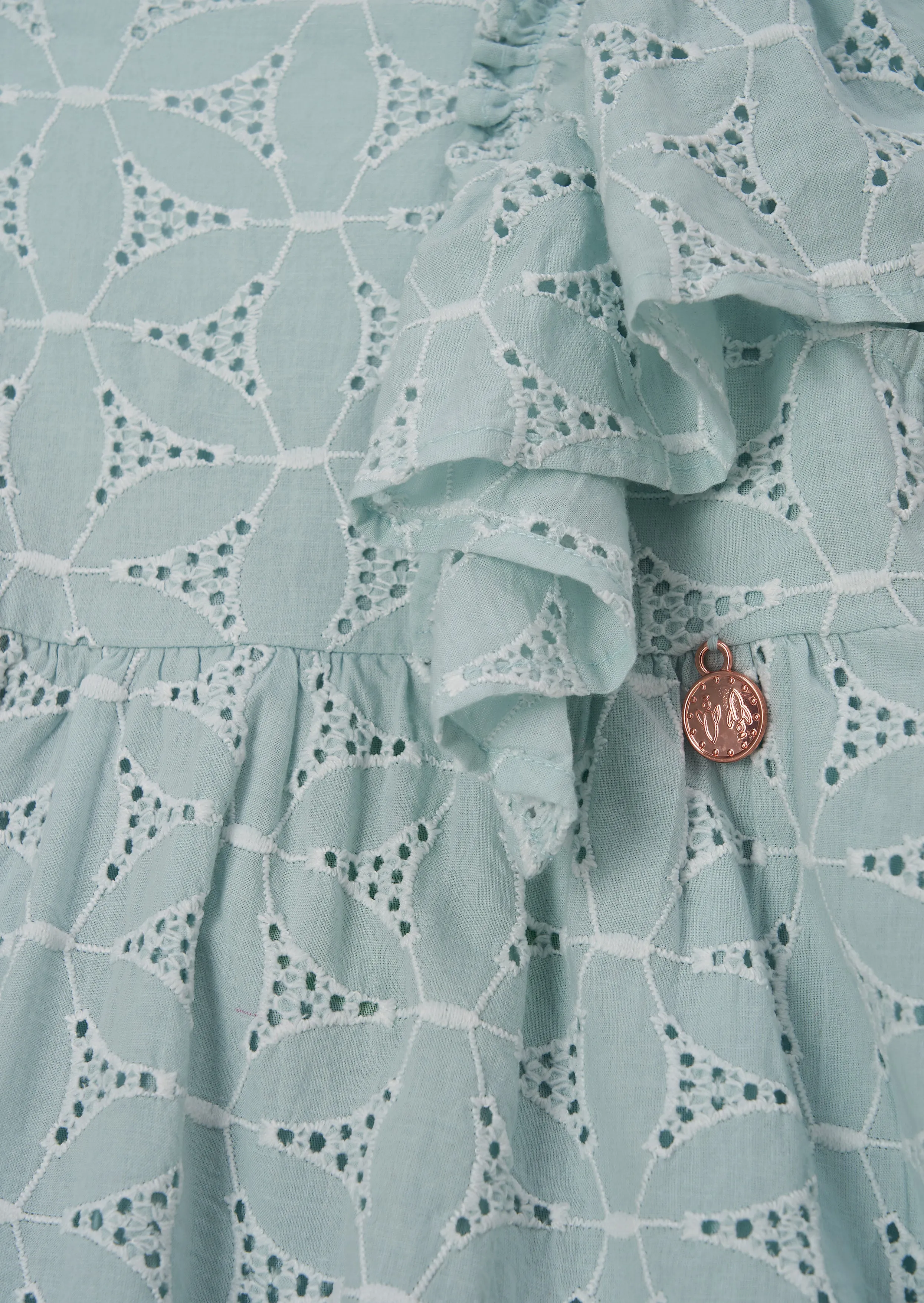 Sara Mint Broderie Dress