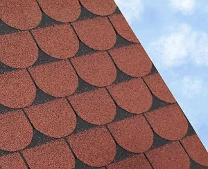 Scallop 5 Tab Bitumen Roof Felt Shingles - Red (2.42m2 Pack)