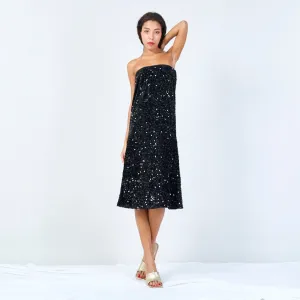 Sequin midi dress straps wholesale