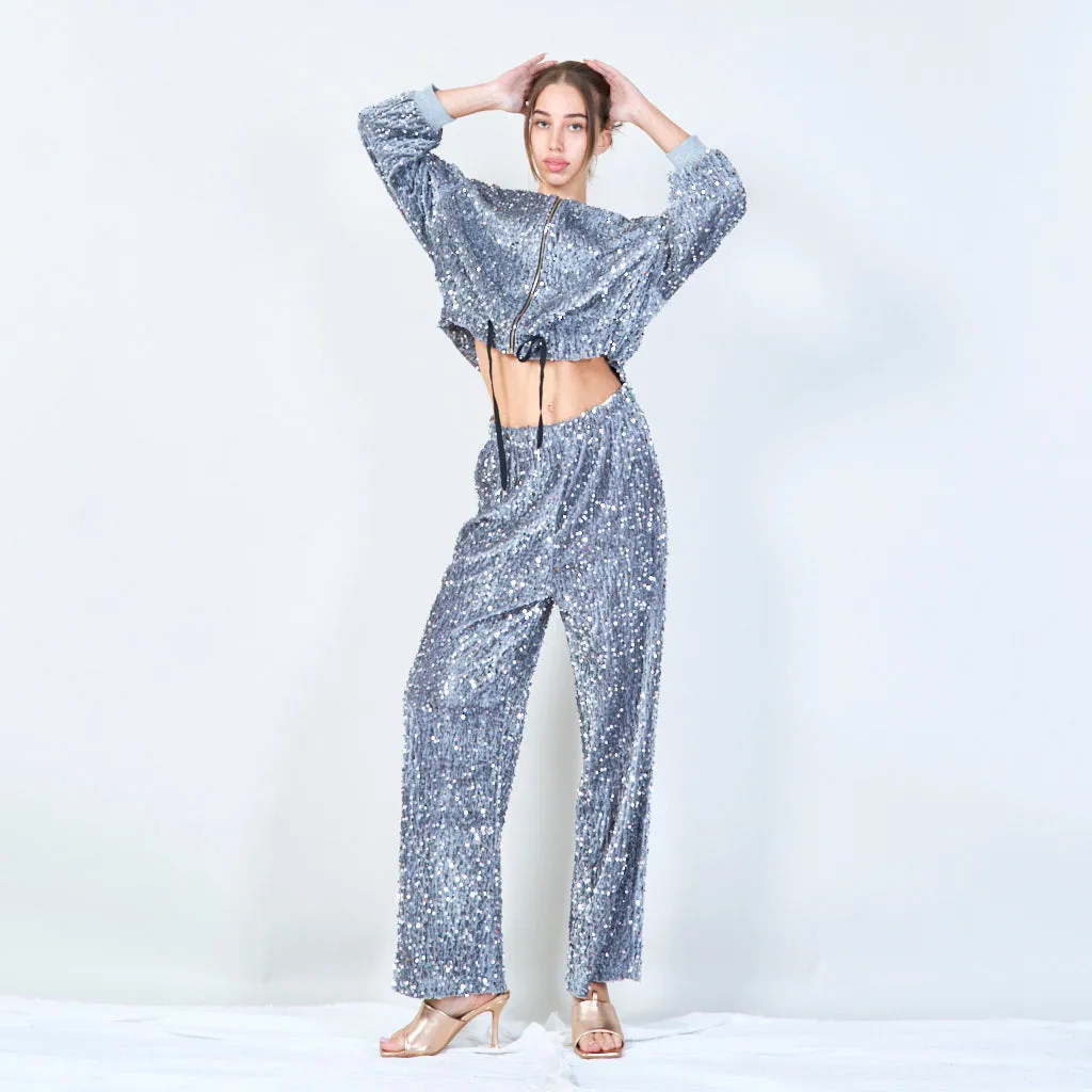 Sequin straight-leg pants wholesale