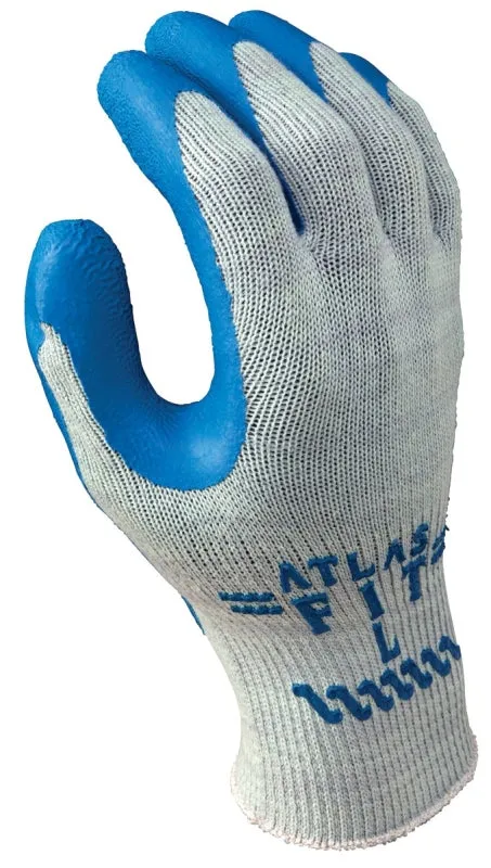 Showa 300S-07.RT Gloves, S, Knit Wrist Cuff, Natural Rubber Coating, Blue/Light Gray :PR: QUANTITY: 1