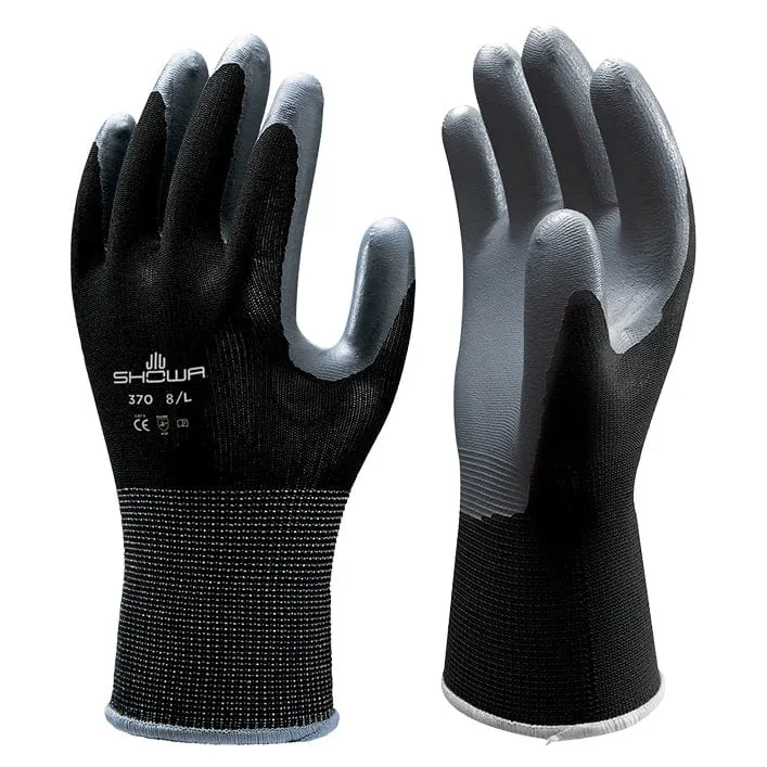 Showa 370 Black Assembly Nitrile Safety Grip Gloves