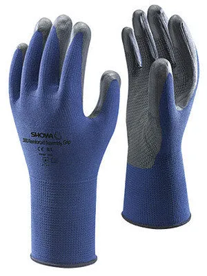 SHOWA Best Glove Size 7 SHOWA  VENTULUS 380 General Purpose Gray Foam Nitrile Palm Coated Work Gloves With Blue Seamless Nylon Liner And Elastic Band Cuff