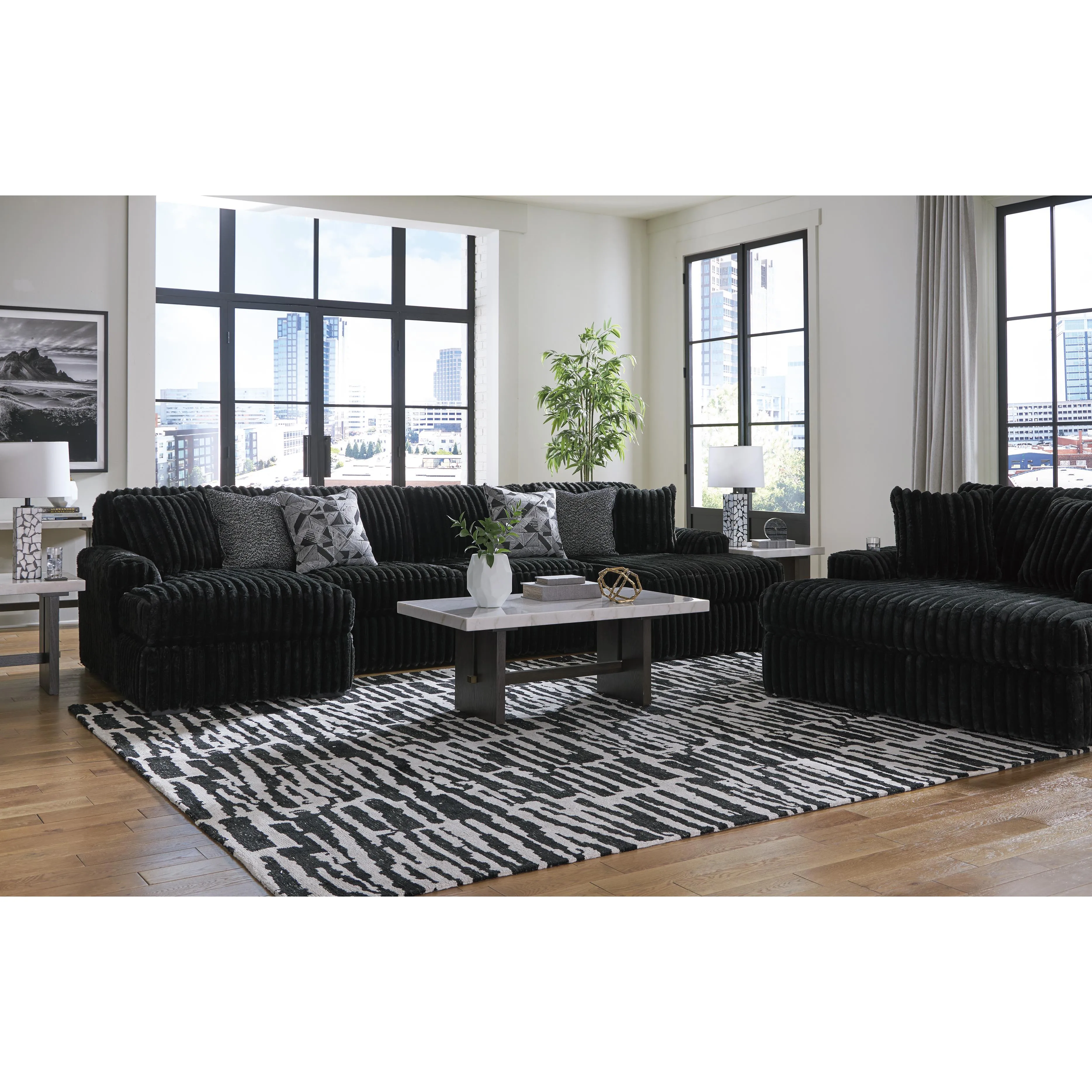 Signature Design by Ashley Midnight-Madness Fabric 3 pc Sectional 9810316/9810334/9810317