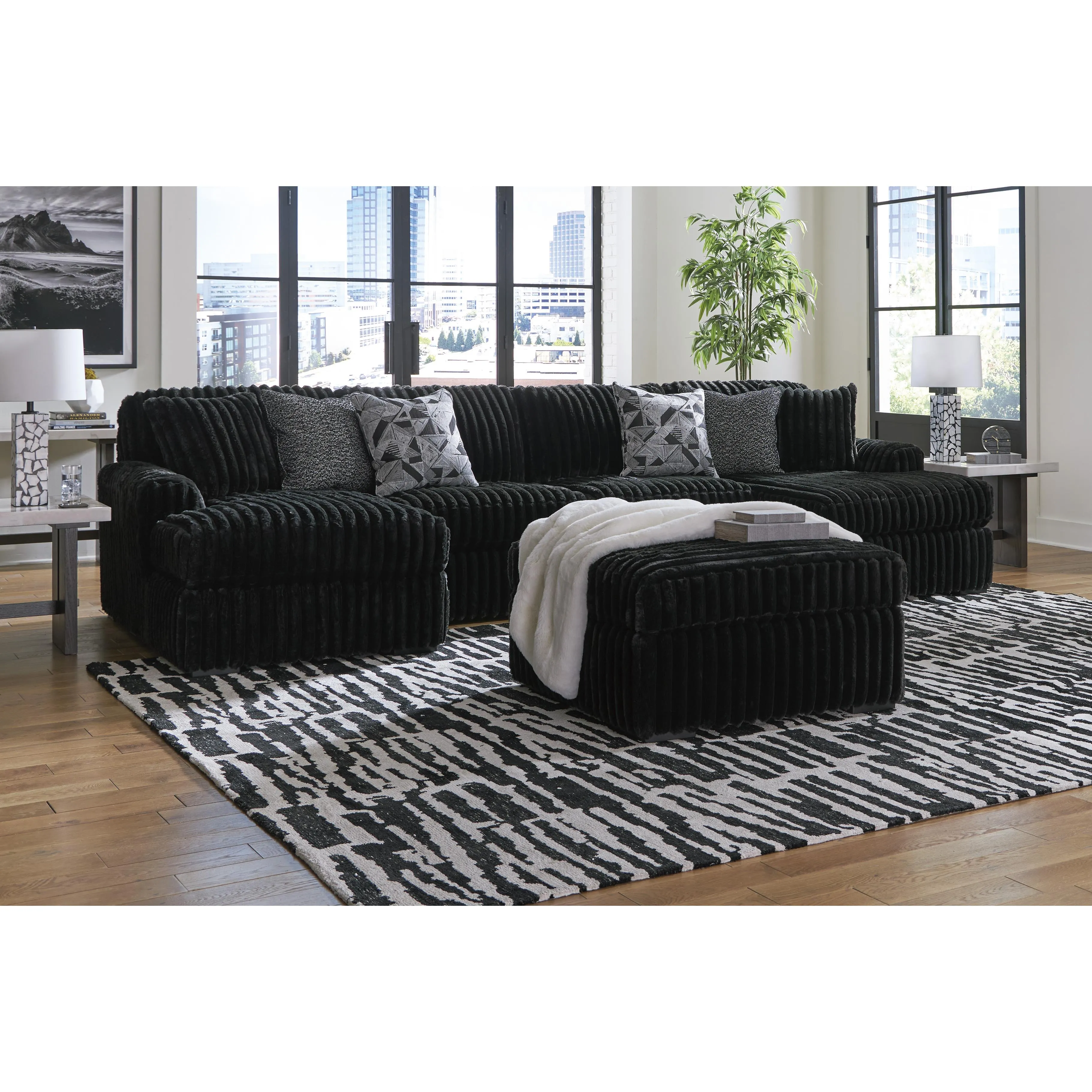 Signature Design by Ashley Midnight-Madness Fabric 3 pc Sectional 9810316/9810334/9810317