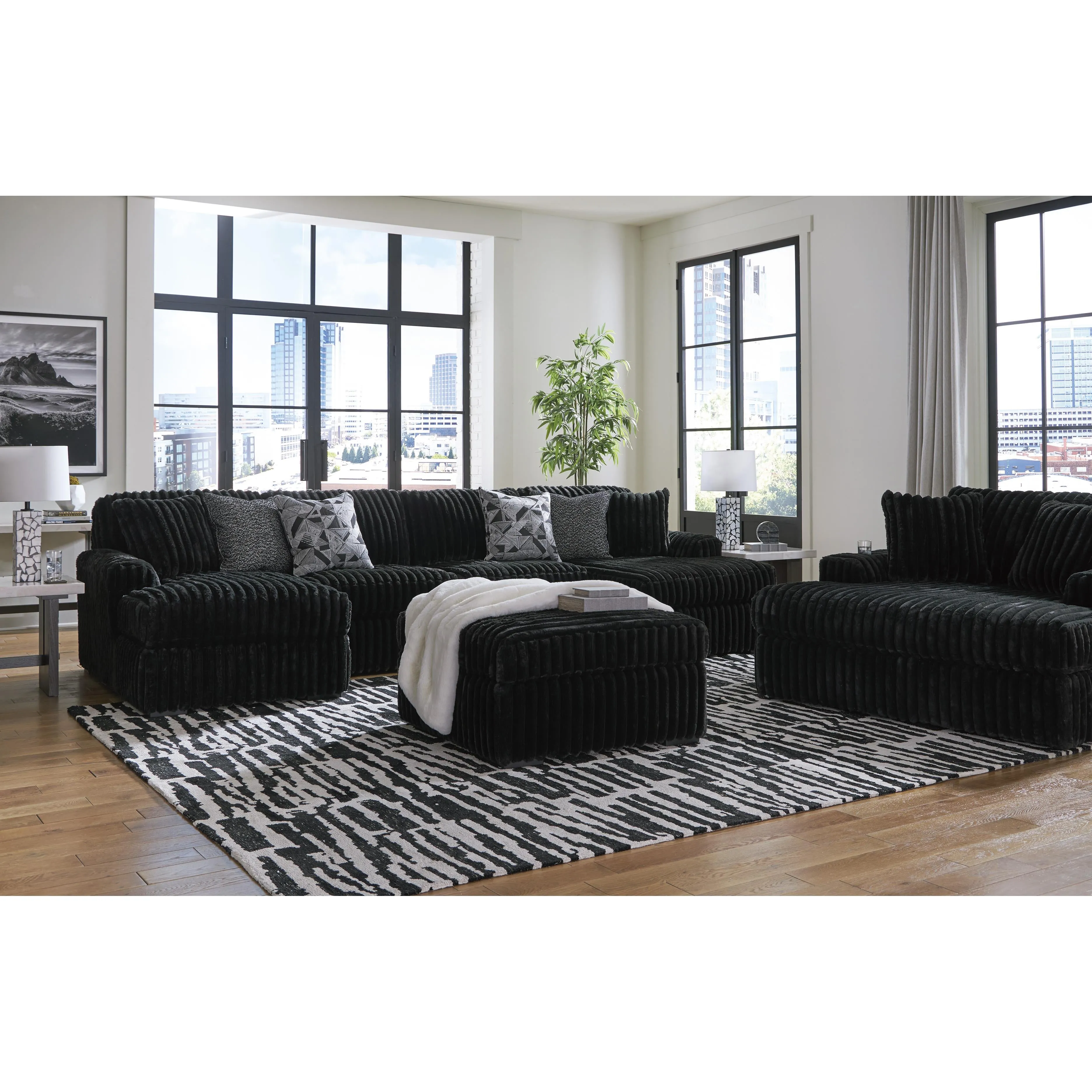 Signature Design by Ashley Midnight-Madness Fabric 3 pc Sectional 9810316/9810334/9810317