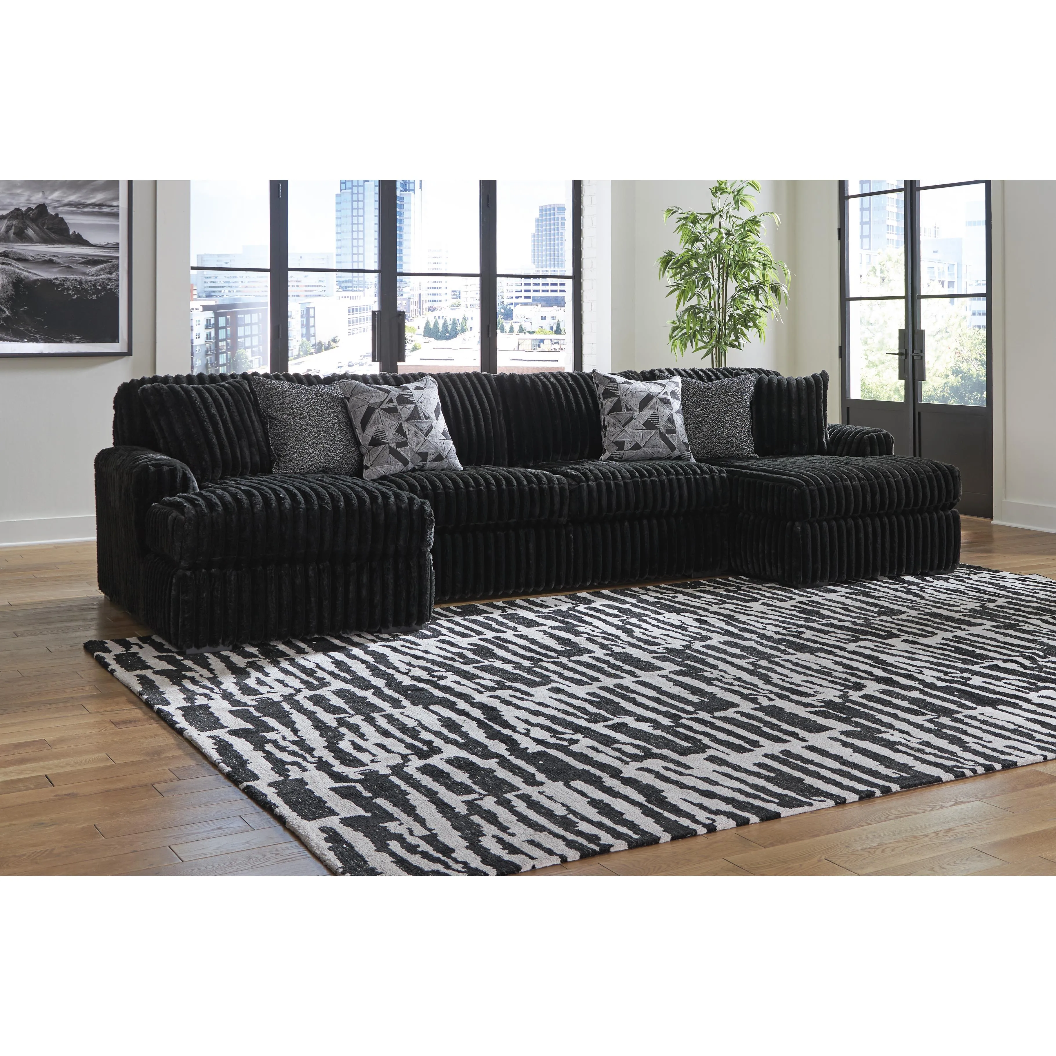 Signature Design by Ashley Midnight-Madness Fabric 3 pc Sectional 9810316/9810334/9810317