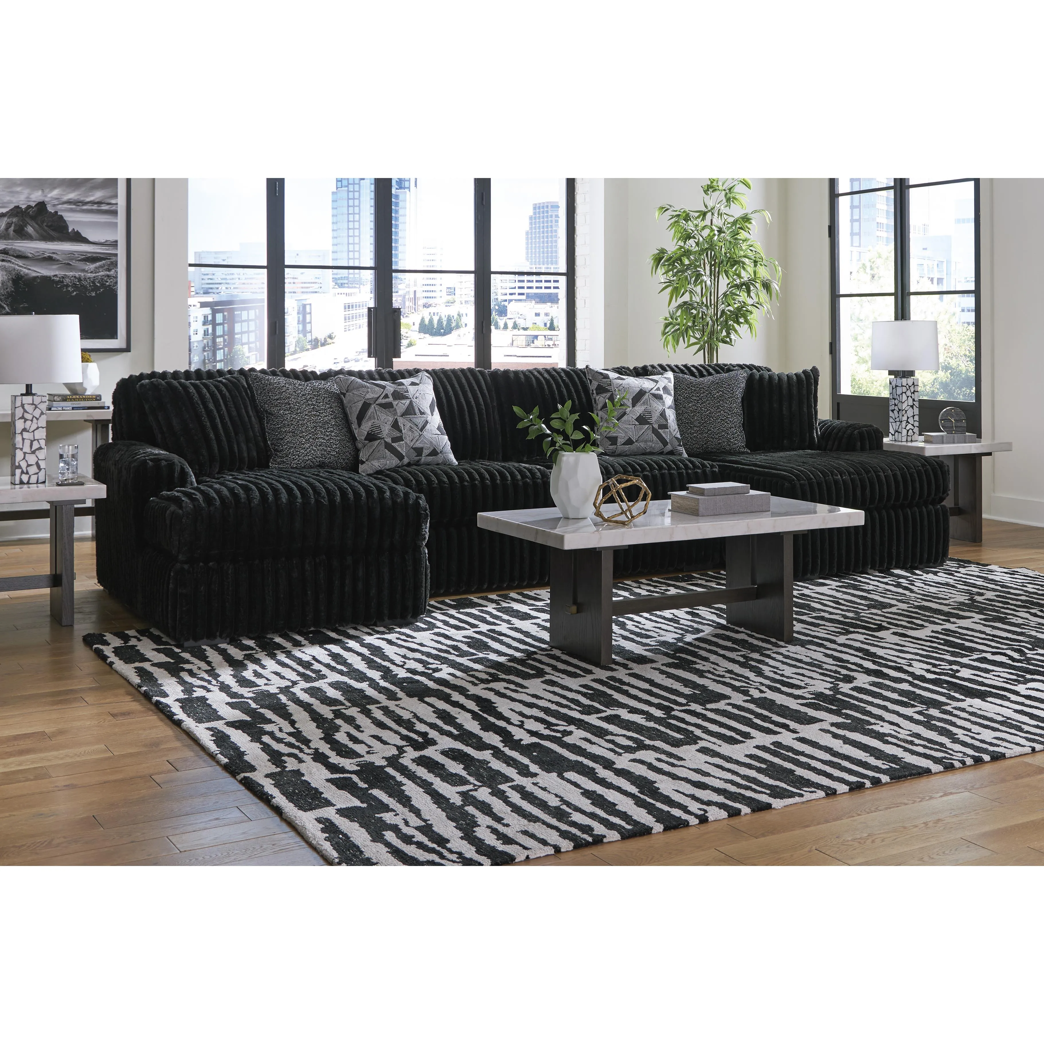 Signature Design by Ashley Midnight-Madness Fabric 3 pc Sectional 9810316/9810334/9810317