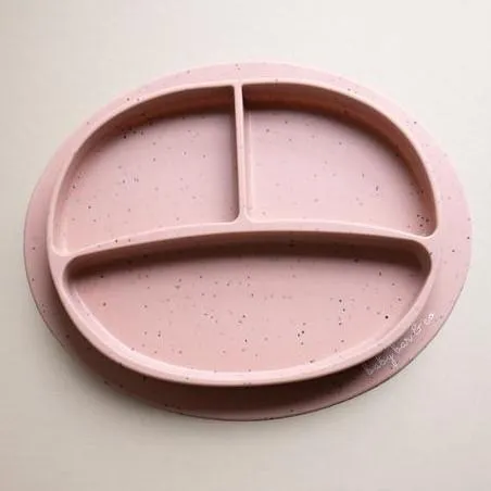 Silicone Suction Plate in Rose Dawn Speckled