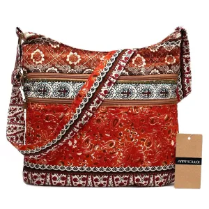 Sling Crossbody Hippie Hobo Double Zipper Bag