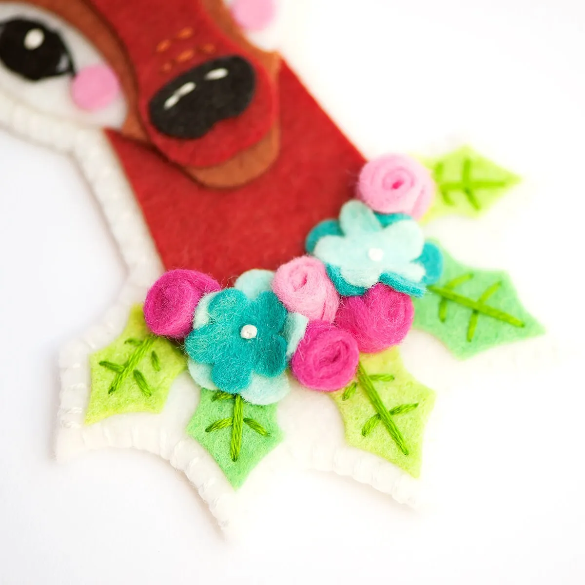 Snowman, Deer, and Santa Set of 3 Wool Felt Ornament PDF Patterns