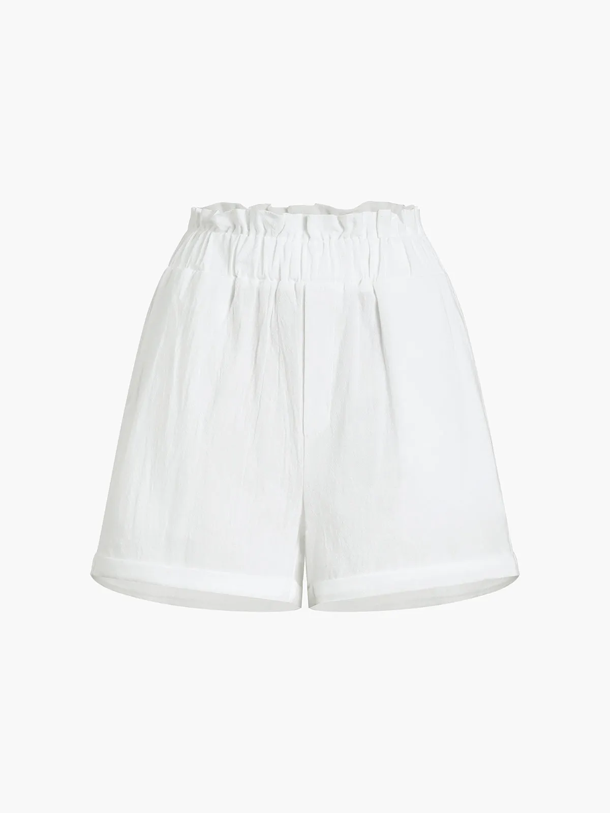 Solid Cotton Graceful Ruffle Short Sets