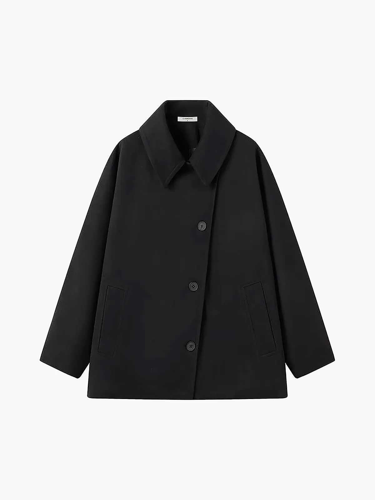 Solid Oversized Graceful Pocket Button Coat