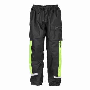 Spada Aqua Motorcycle Motorbike Waterproof Textile Trousers - Black/Flo