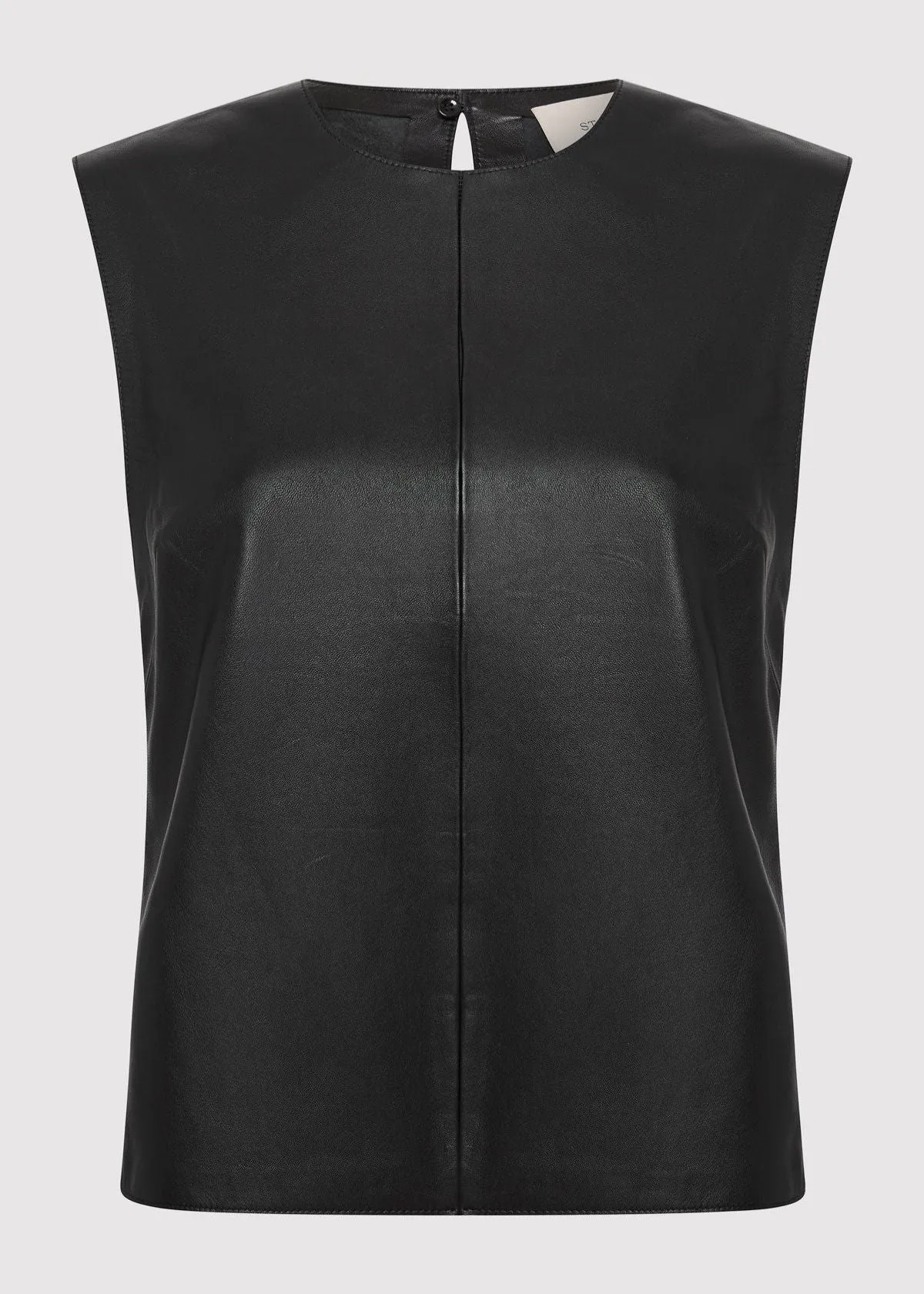 ST. AGNI Leather Top - Black