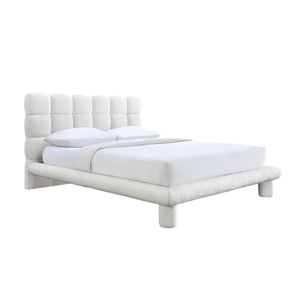 Stella Boucle Queen Bed (Cream)