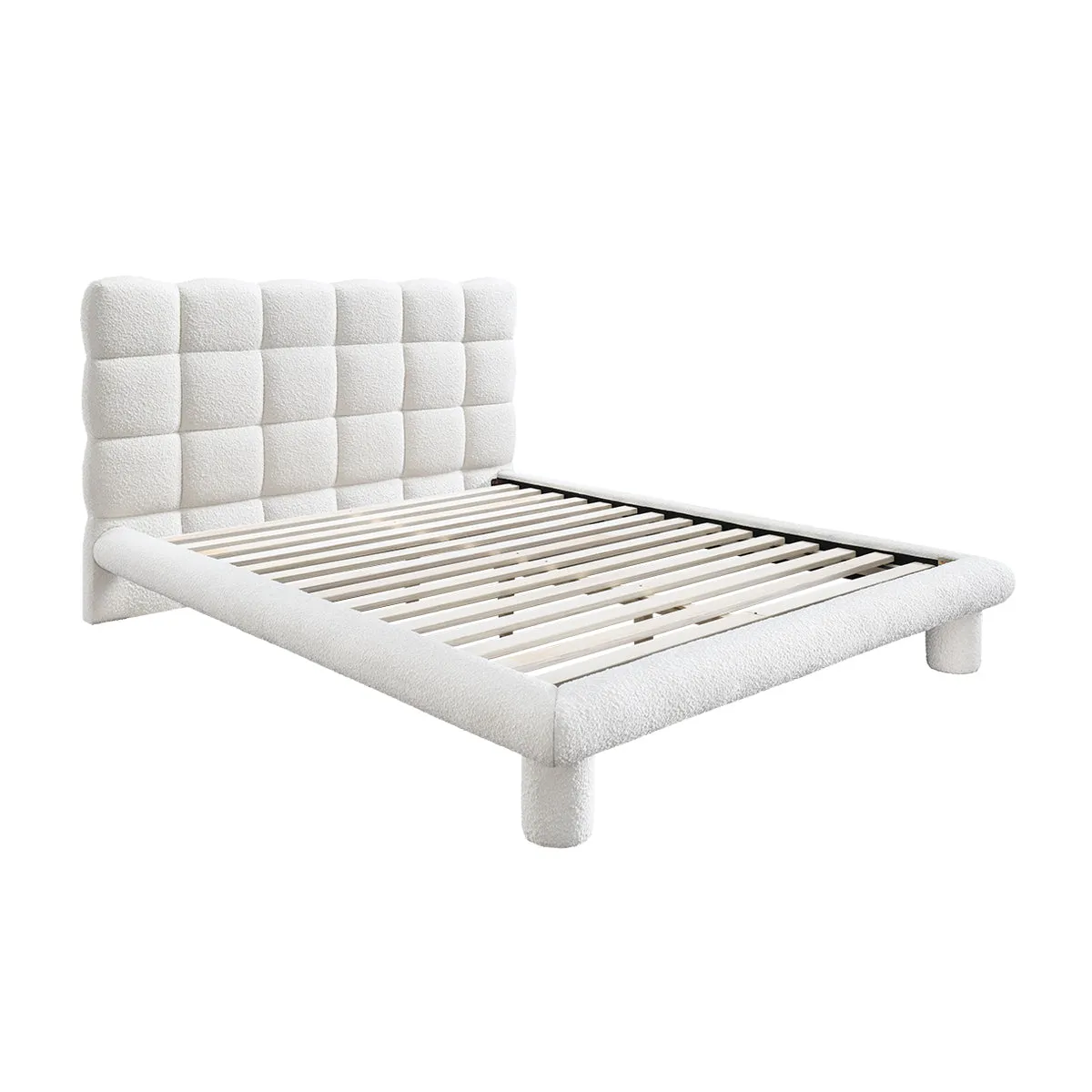 Stella Boucle Queen Bed (Cream)