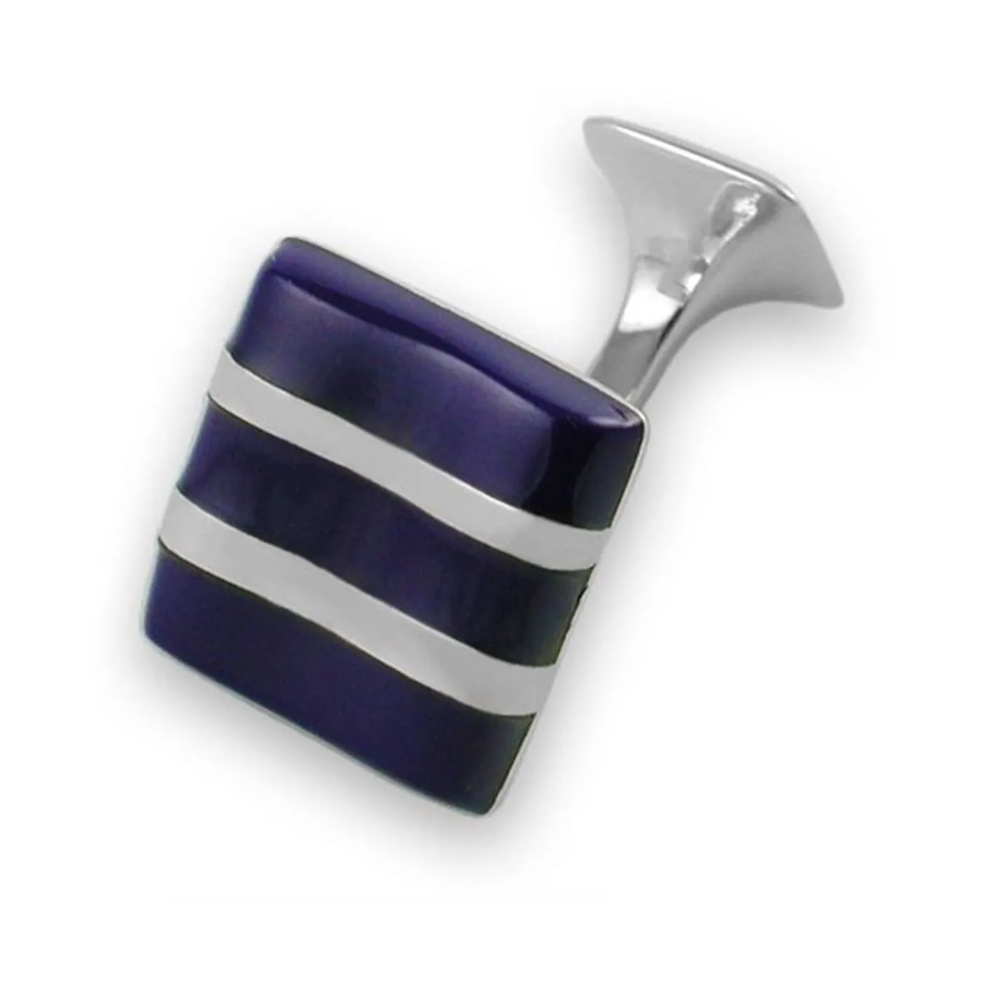 Sterling Silver Lapis Wave Cufflinks