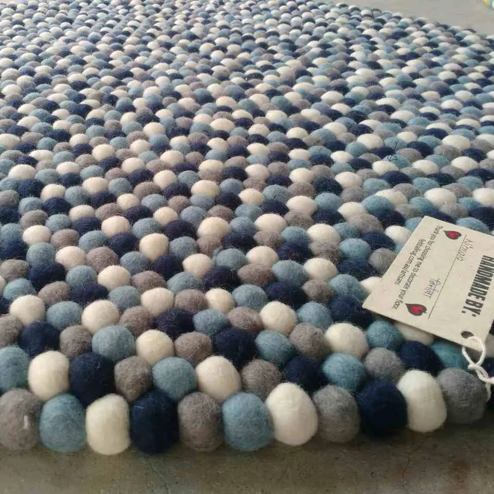 Storm Cloud Felt Ball Rug