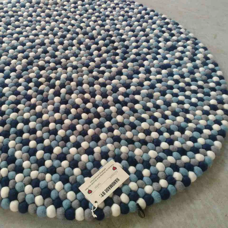 Storm Cloud Felt Ball Rug