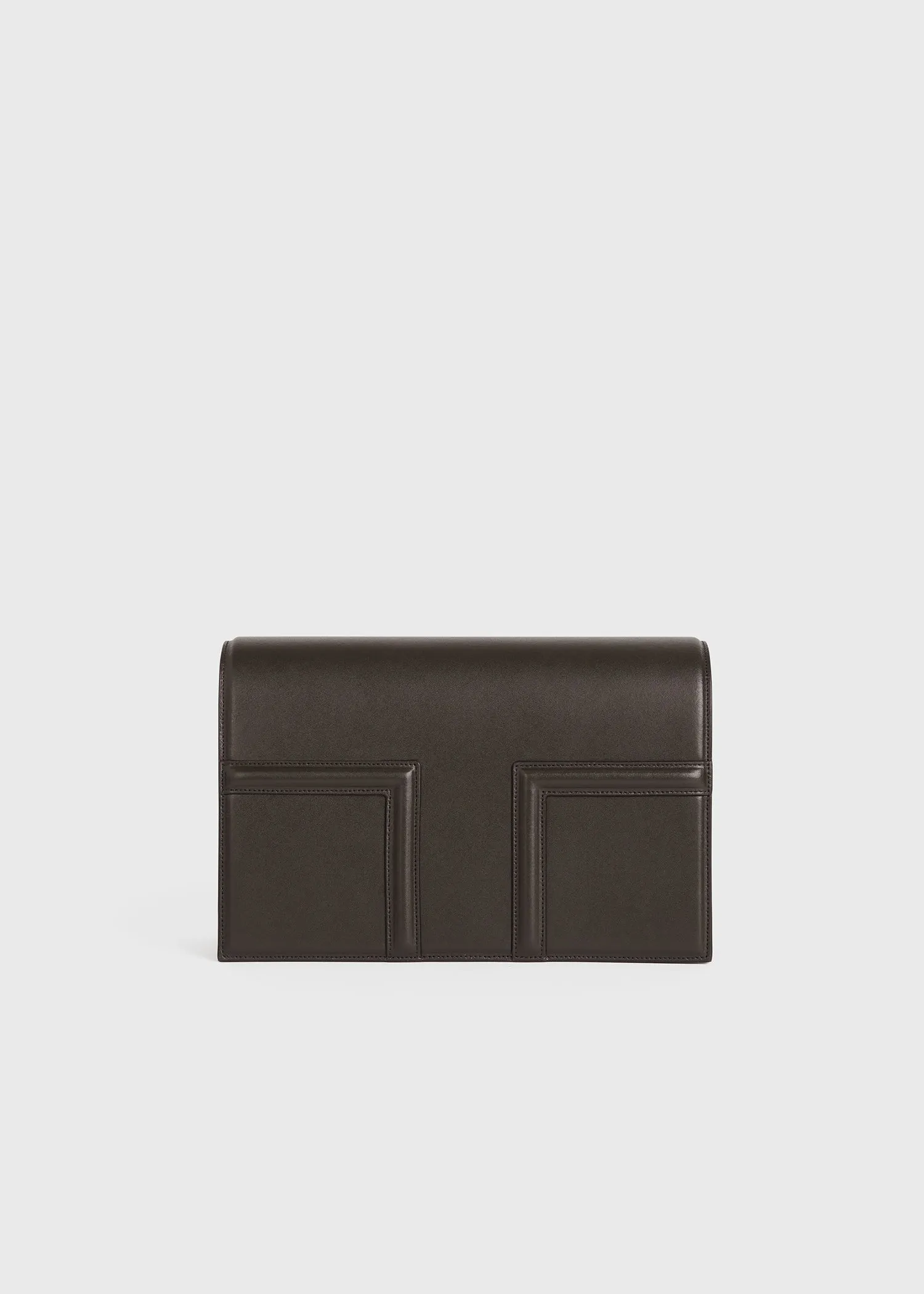 T-Flap leather bag coffee