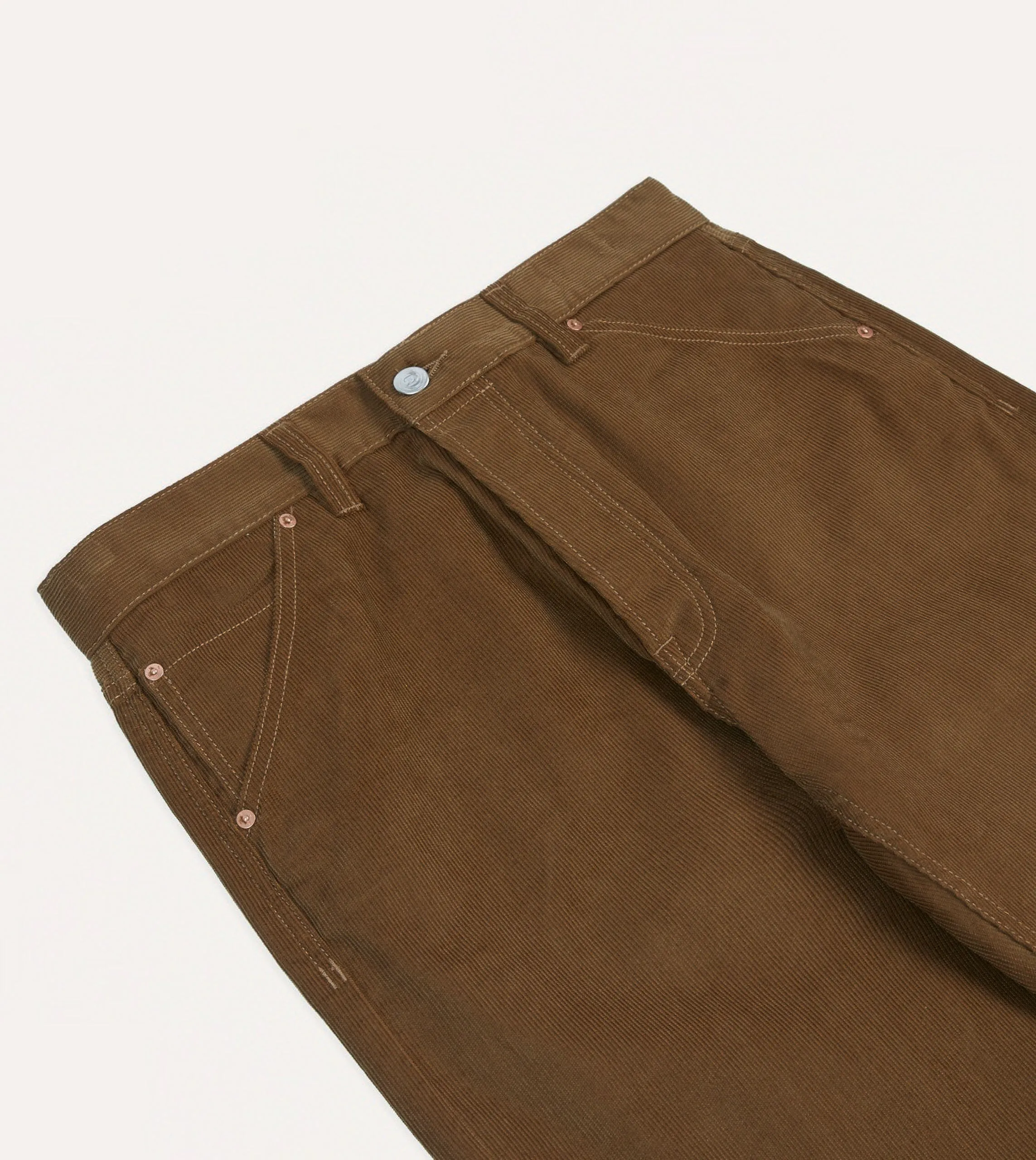 Tan Japanese Selvedge Needlecord Five-Pocket Trousers