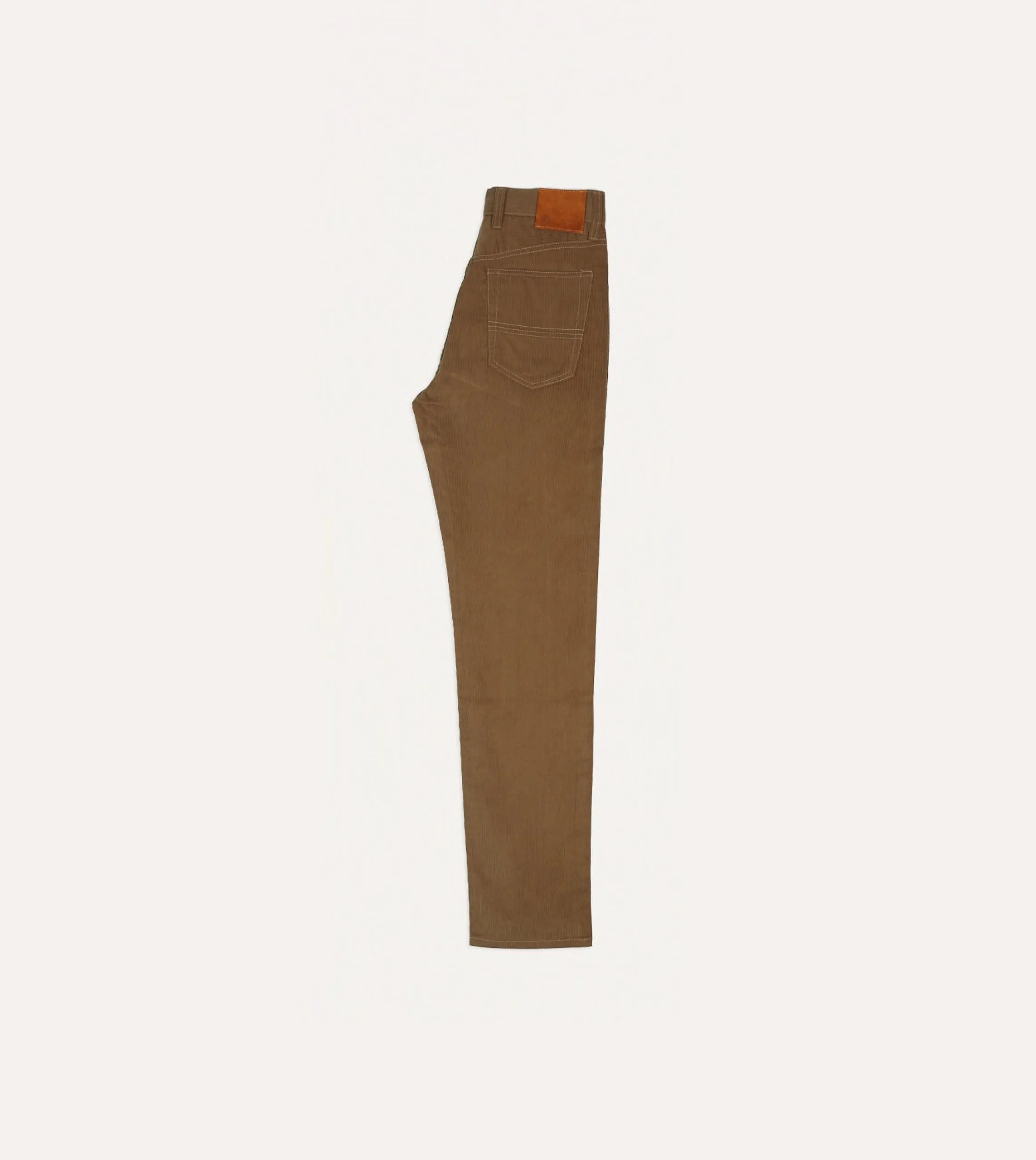 Tan Japanese Selvedge Needlecord Five-Pocket Trousers