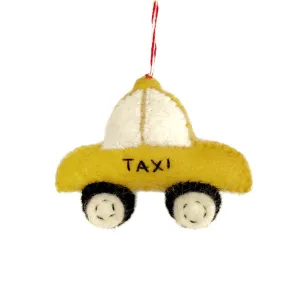 Taxi Cab Ornament, Felt Wool