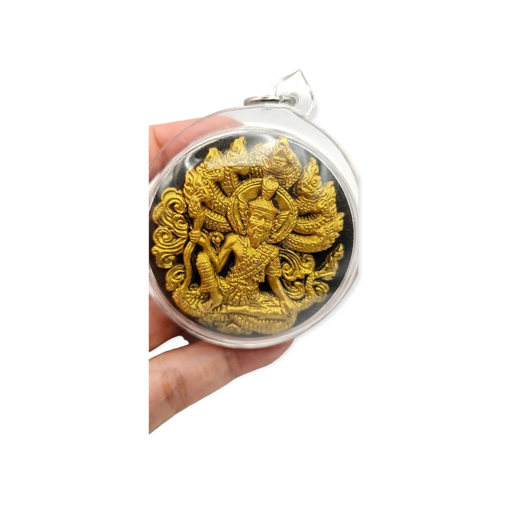 Thai Amulet Phor Kae Lersi Hermit PhromMunee back Naga Nakkarah Phra Nakprok Lp Srithepudon. Lucky Charm Pendant Waterproof Case