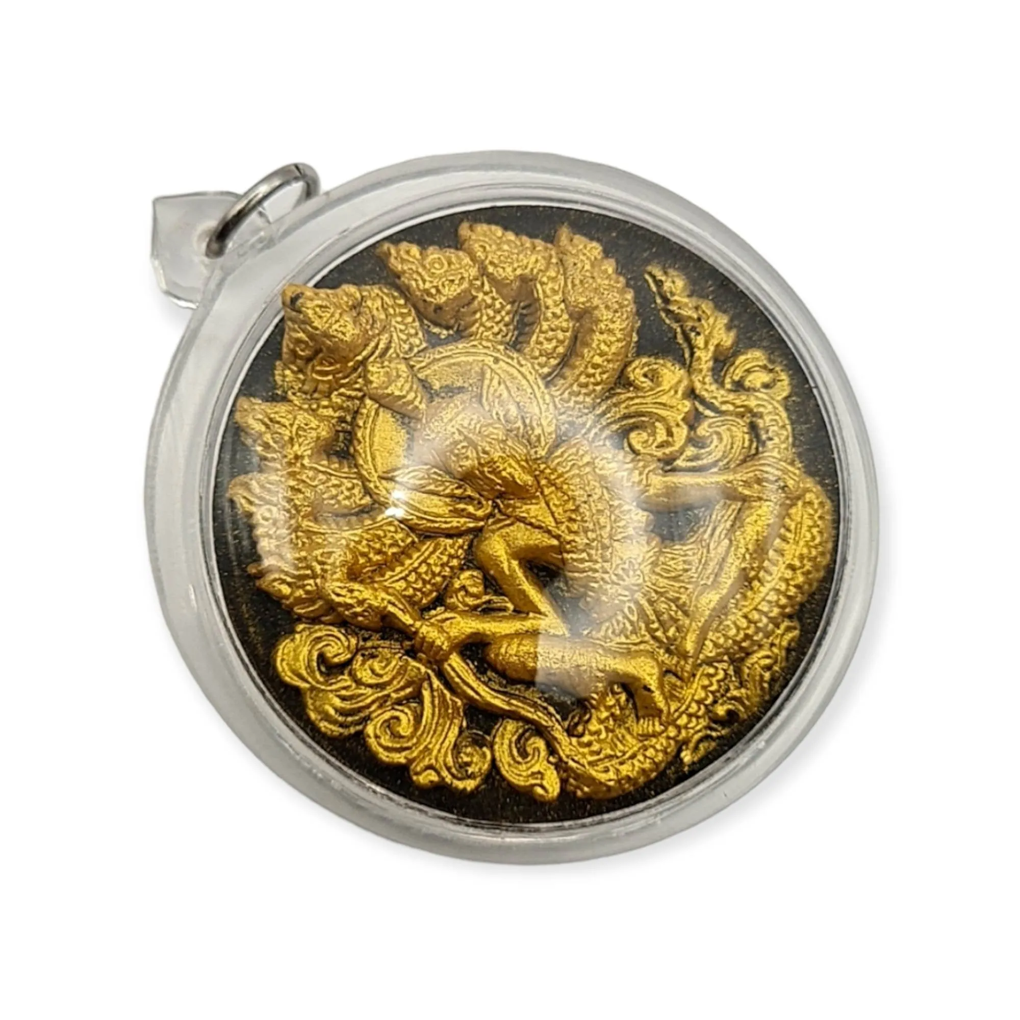 Thai Amulet Phor Kae Lersi Hermit PhromMunee back Naga Nakkarah Phra Nakprok Lp Srithepudon. Lucky Charm Pendant Waterproof Case