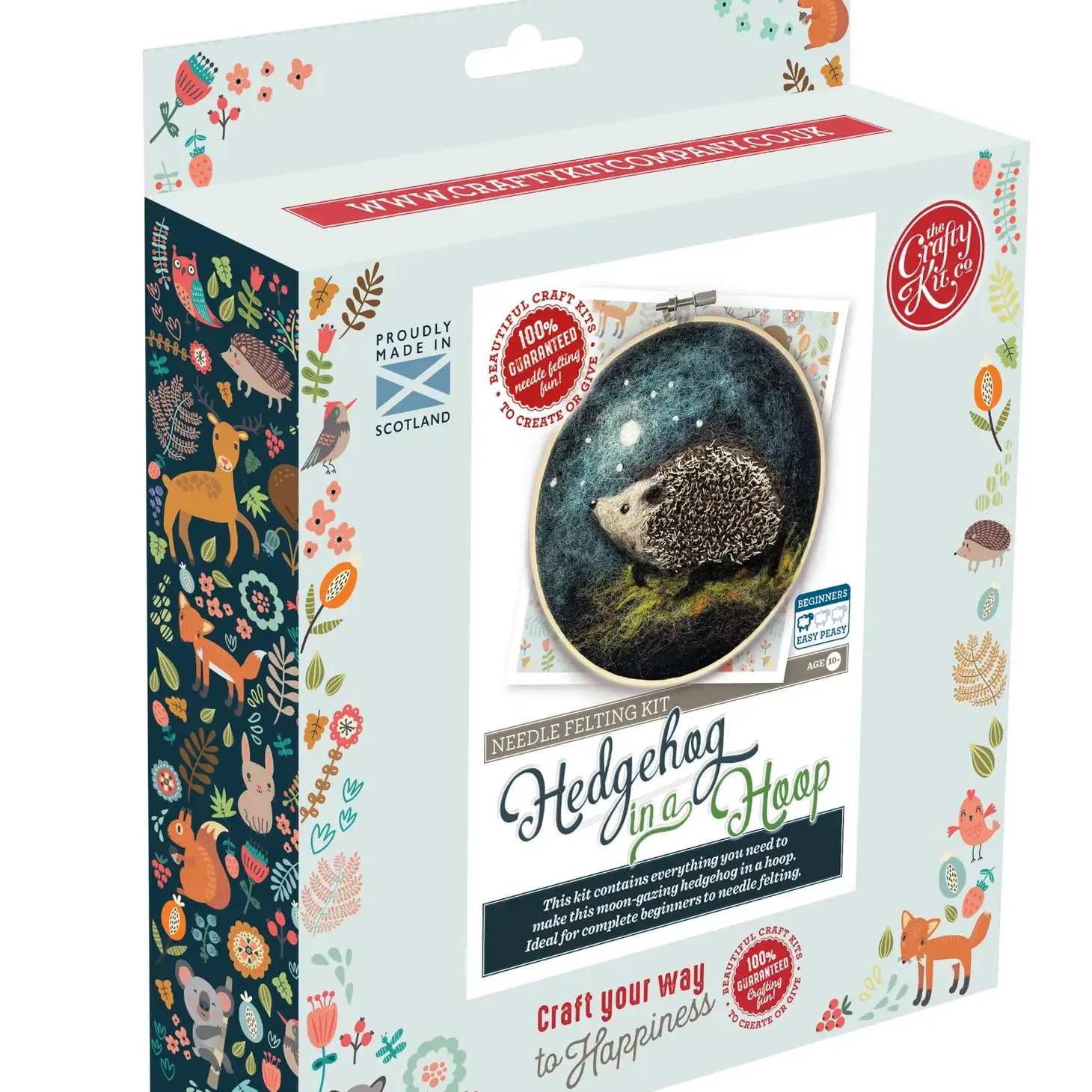 The Crafty Kit Co - Hedgehog In A Hoop - Felt Craft