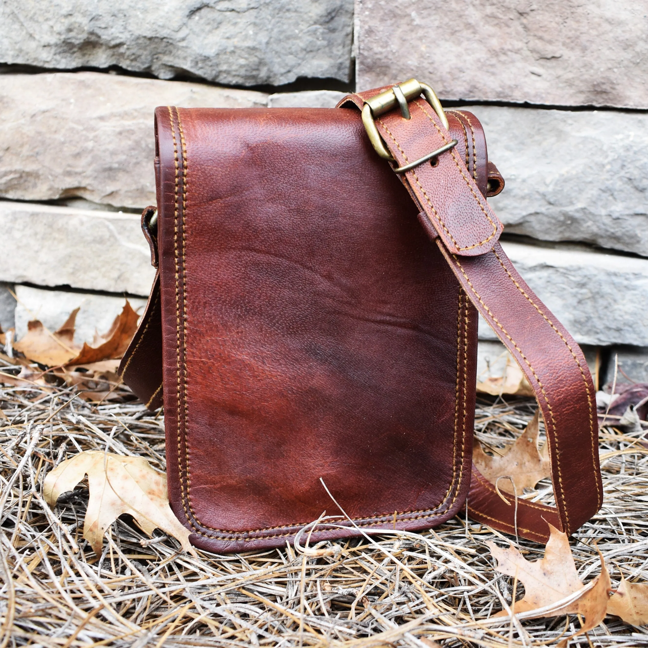 The Pathfinder Leather Flap Satchel - Small