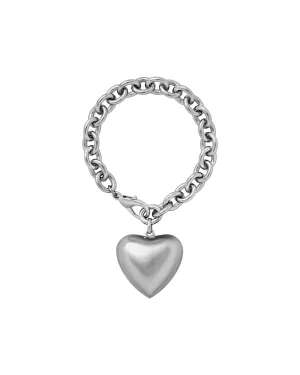 The Puffy Heart Bracelet in Silver