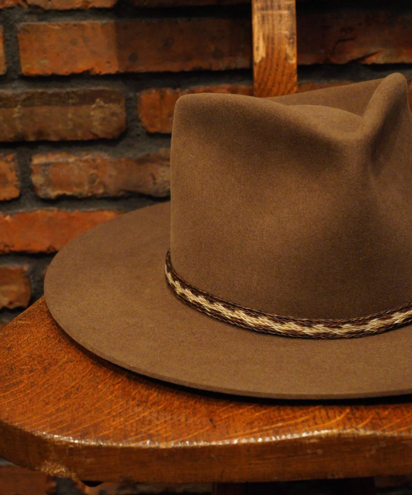 Timeless Trims Felt Fedora in Mocha