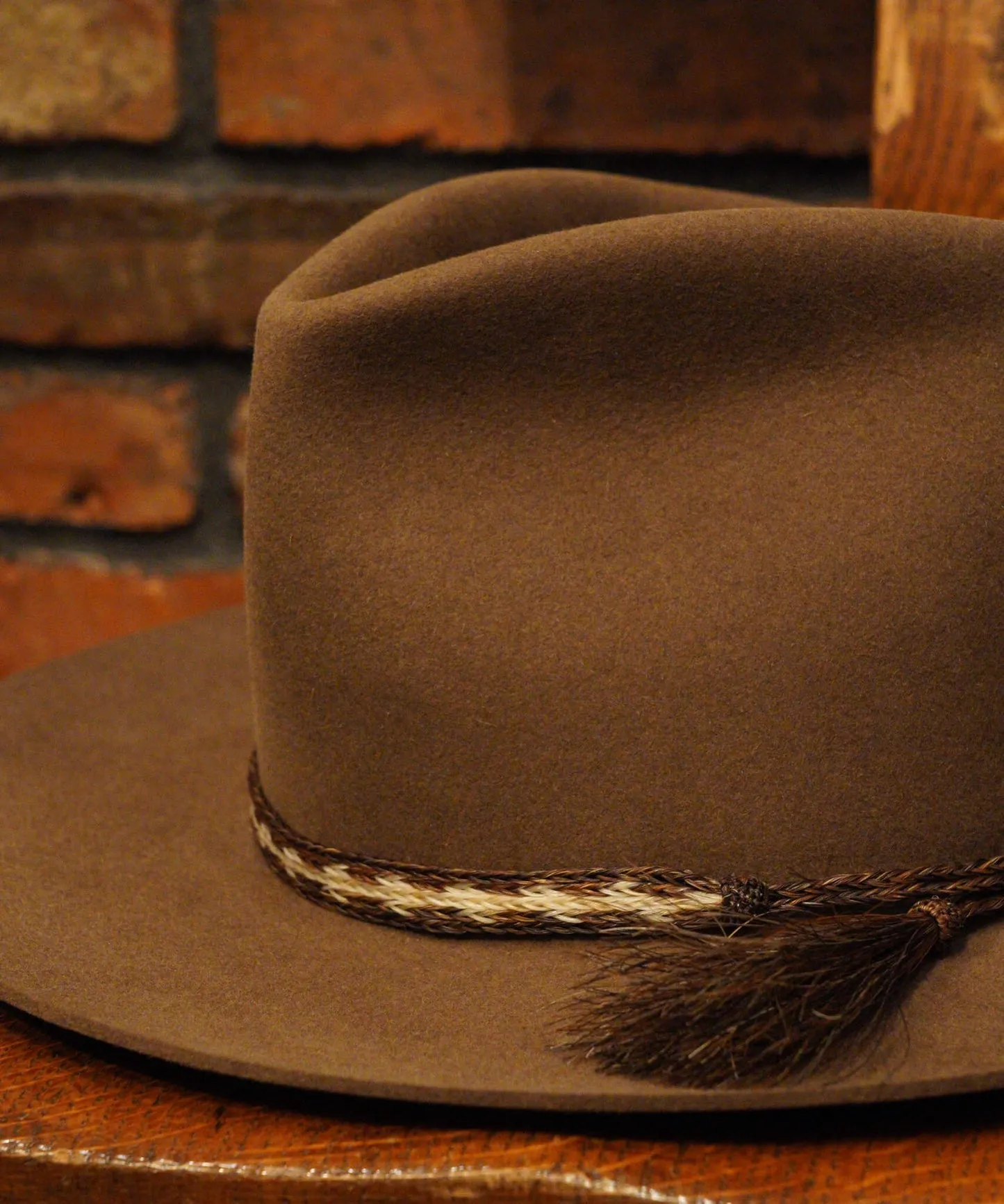 Timeless Trims Felt Fedora in Mocha