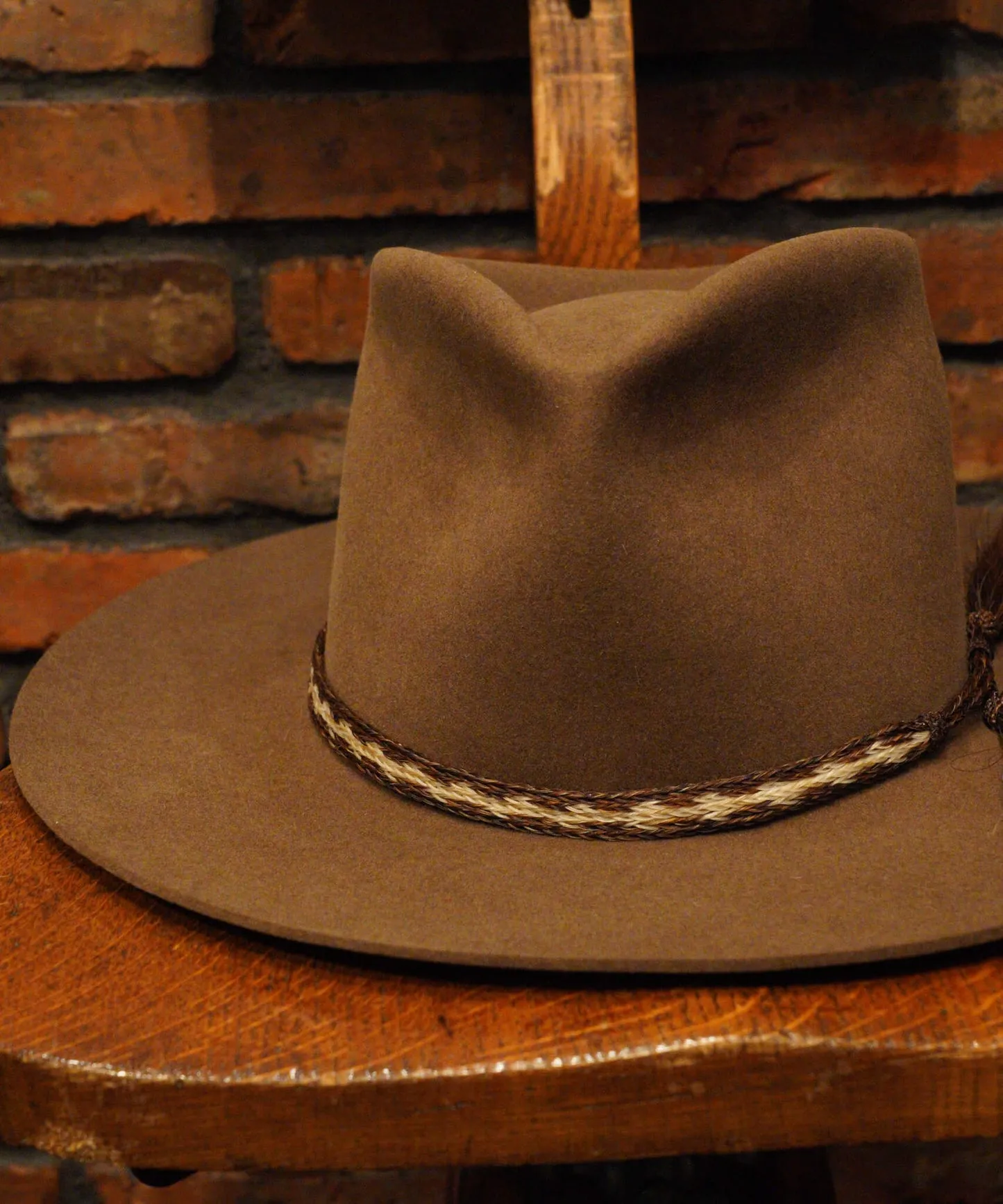 Timeless Trims Felt Fedora in Mocha