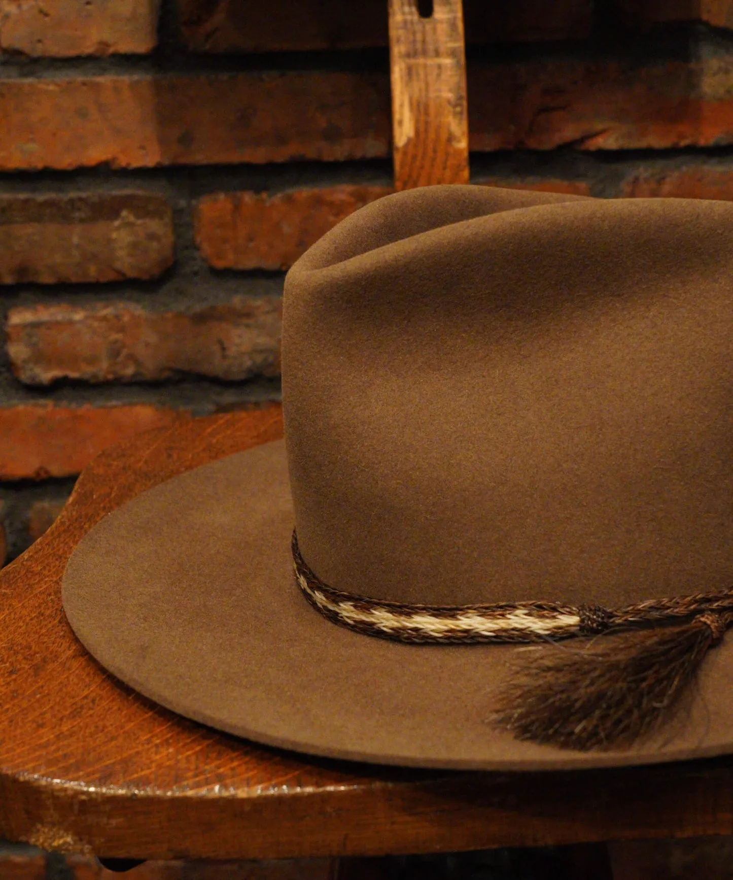 Timeless Trims Felt Fedora in Mocha