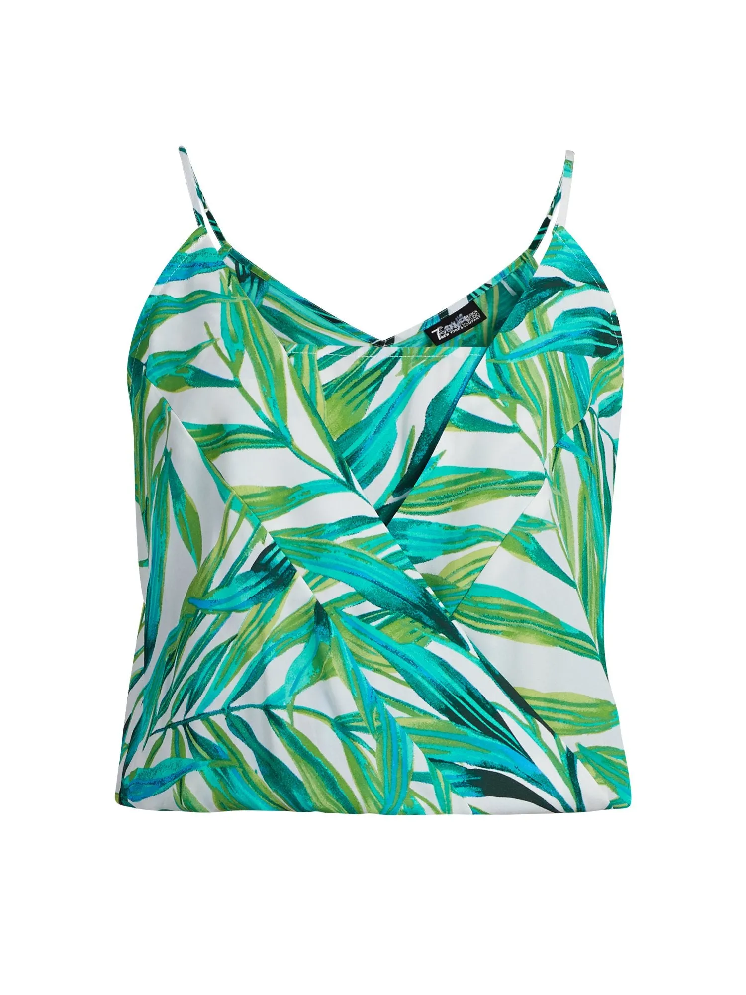 Tropical-Print Wrap Top