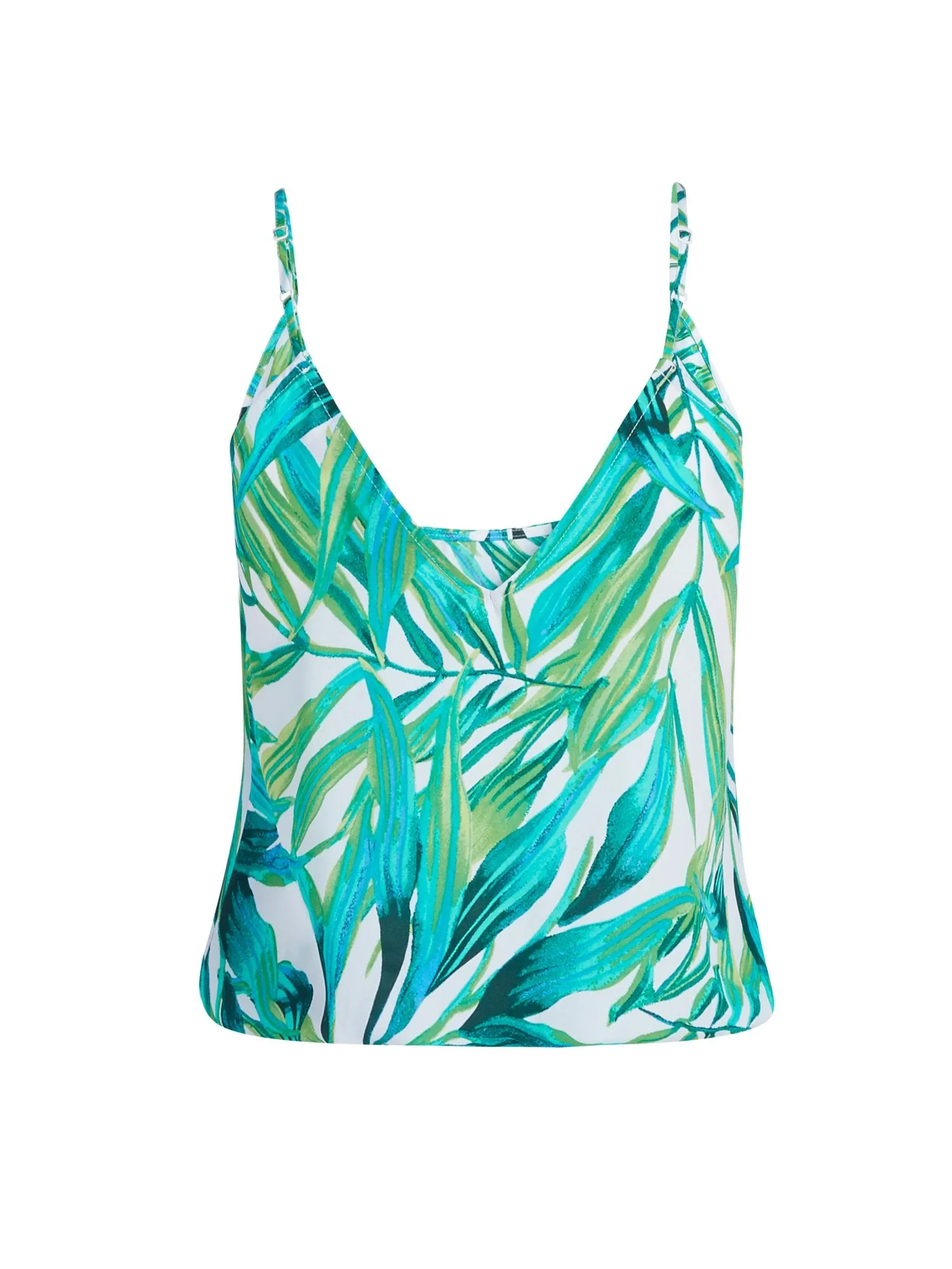 Tropical-Print Wrap Top