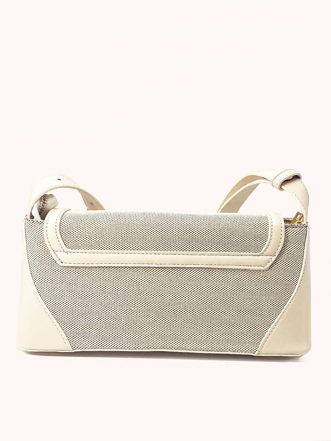 Two Tone Flap Baguette Bag