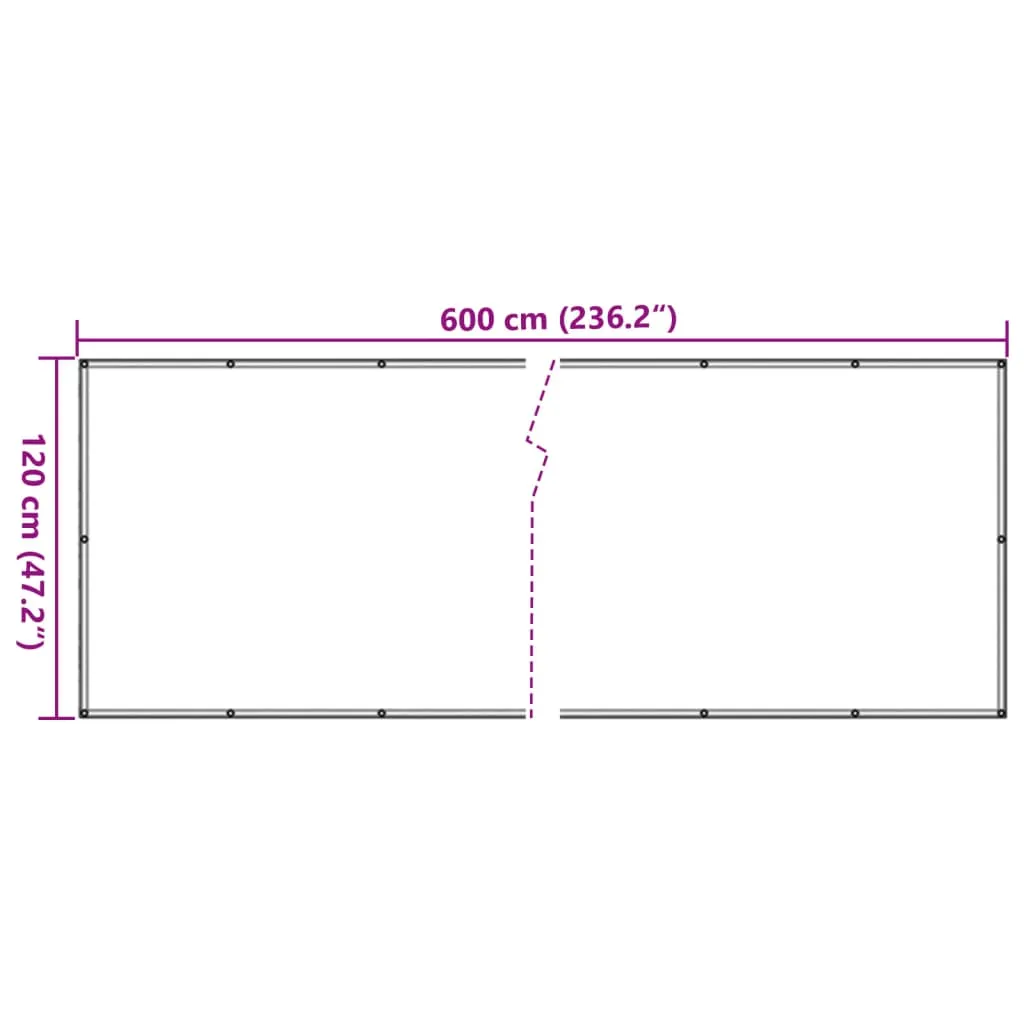 vidaXL Balcony Screen Anthracite 120x600 cm Oxford Fabric