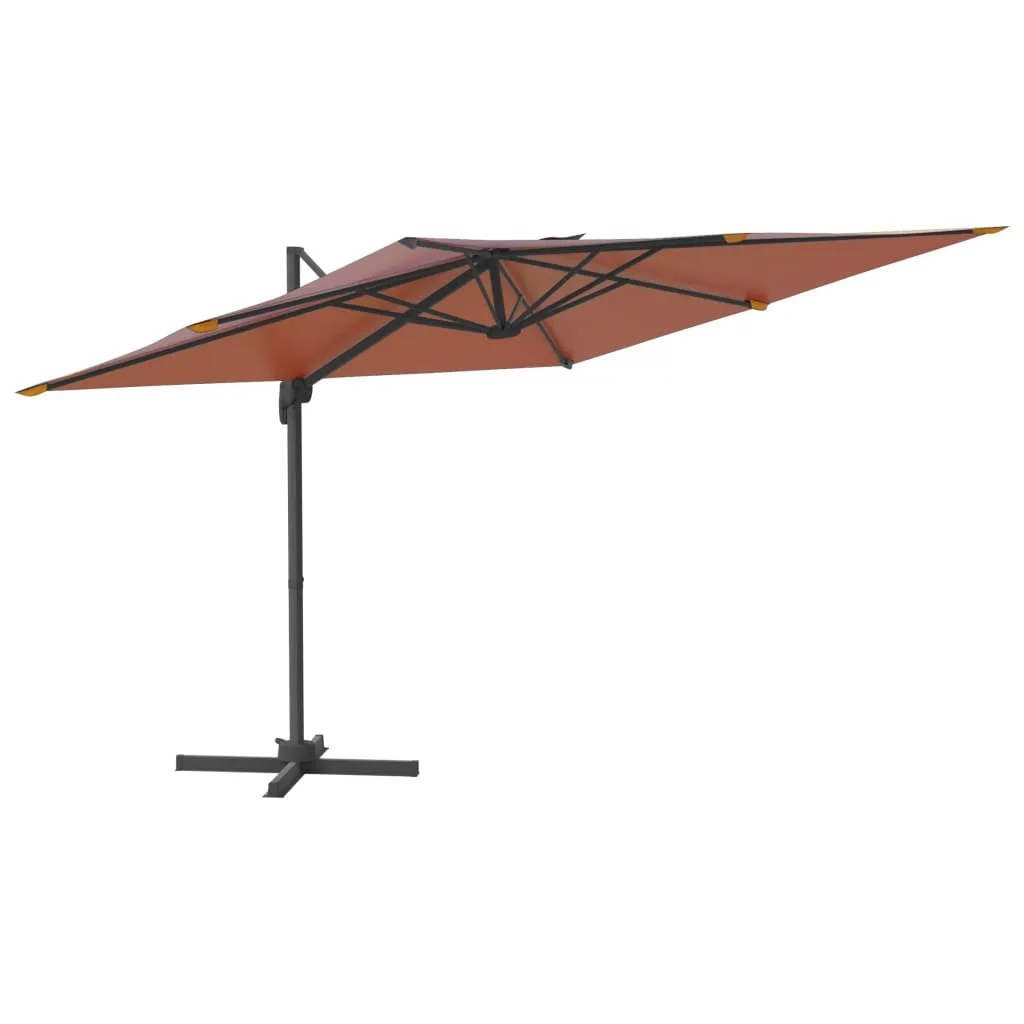 vidaXL Cantilever Garden Parasol with Aluminium Pole Terracotta 400x300 cm