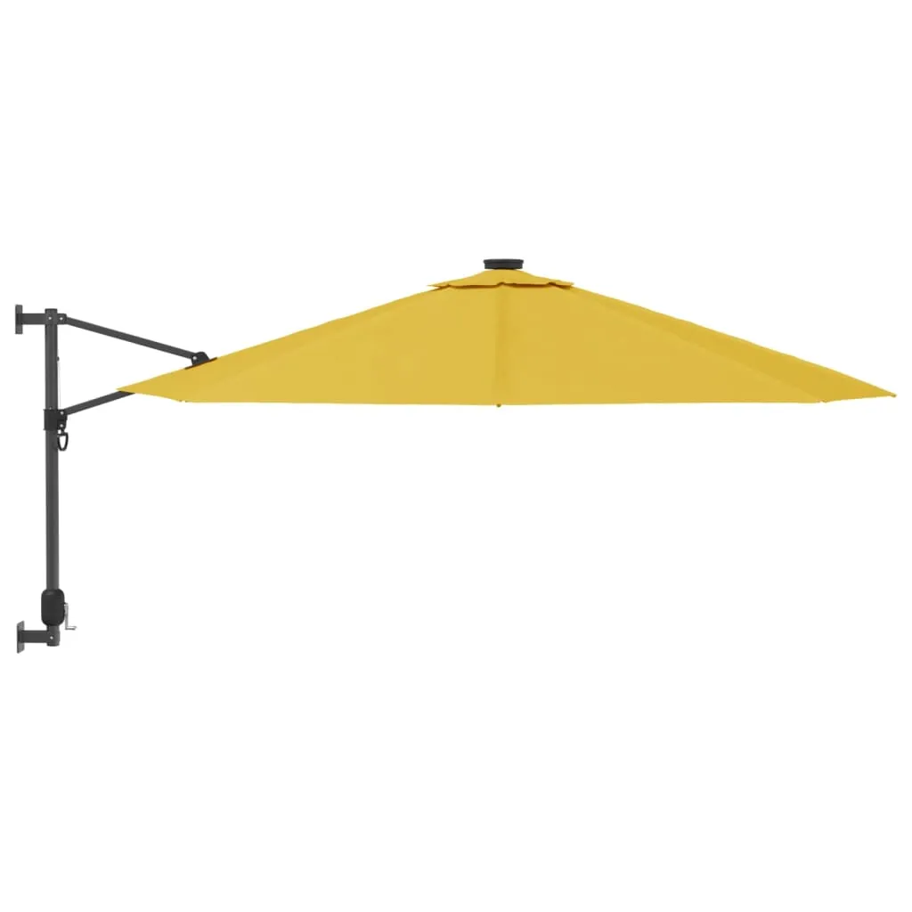 vidaXL Wall-mounted Parasol Yellow 290 cm