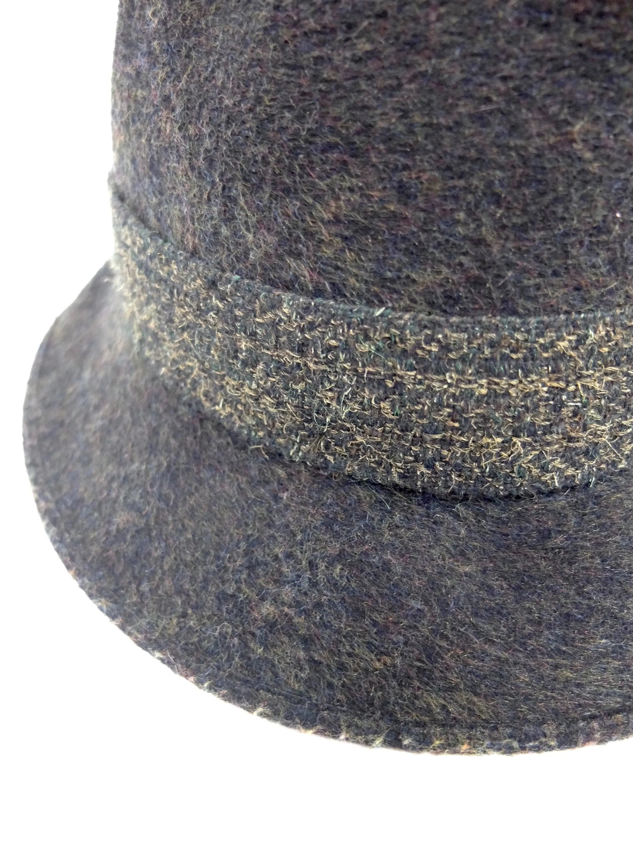 Vintage 40s Mens Robin-Sport Dark Grey Felt Wool Brimmed Fedora Hat with Fabric Trim