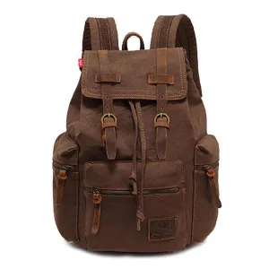 VINTAGE CANVAS MULTI-POCKET FLAP BACKPACK