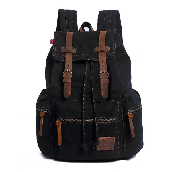 VINTAGE CANVAS MULTI-POCKET FLAP BACKPACK