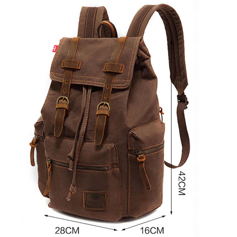 VINTAGE CANVAS MULTI-POCKET FLAP BACKPACK