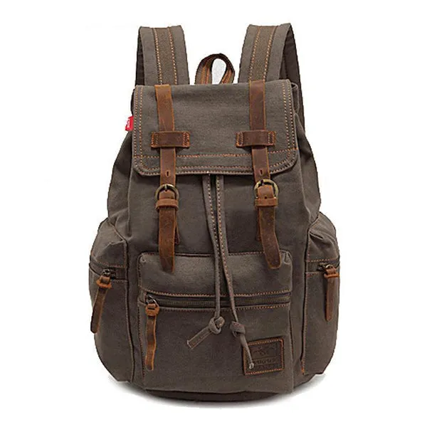 VINTAGE CANVAS MULTI-POCKET FLAP BACKPACK